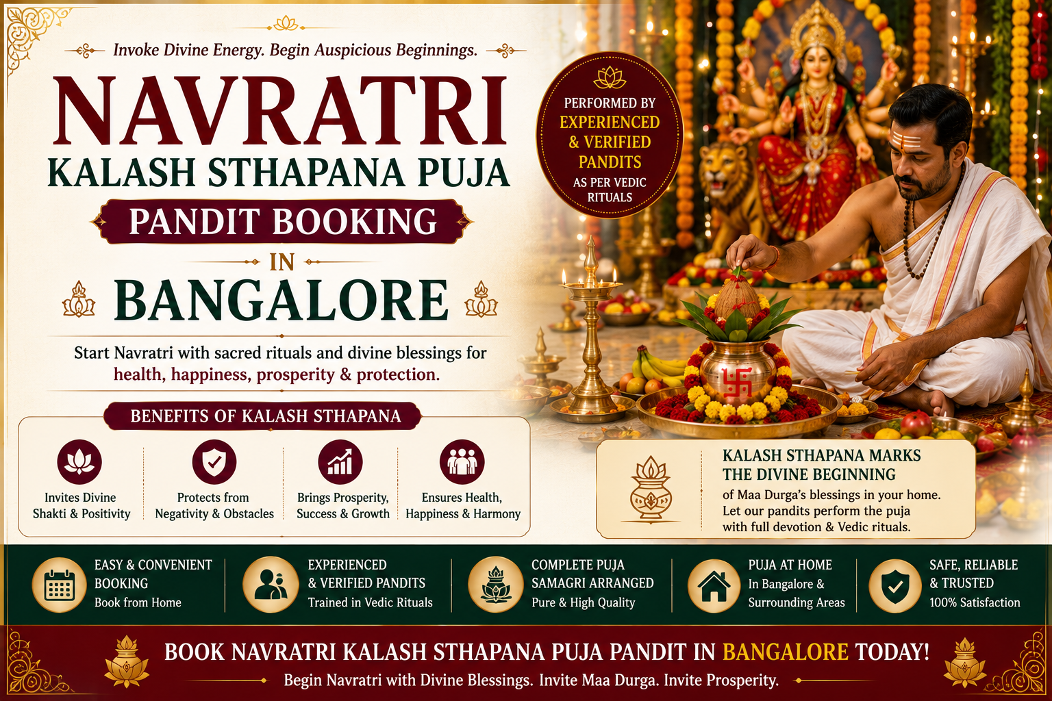 Navratri Kalash Sthapana Puja Pandit Booking Bangalore